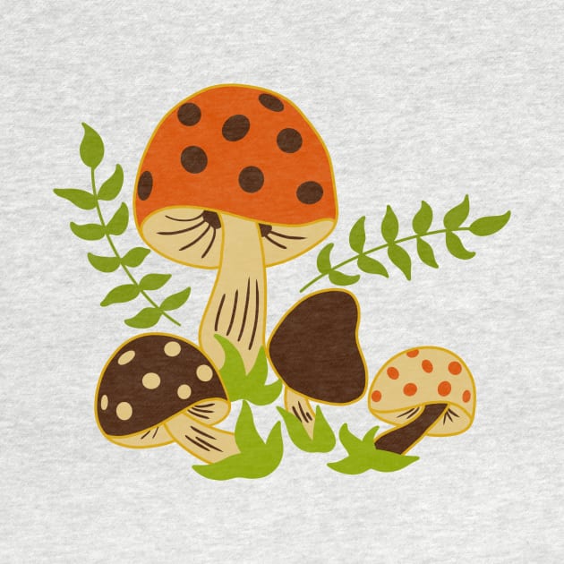 Retro Vintage Mushroom Design by jillell